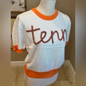 New! QUEEN OF SPARKLES Licensed Tenn Glitter Script Crew Neck Sweater